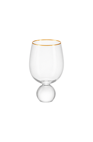 Taça de Água Bubble Transparente com Filete Dourado 500ml