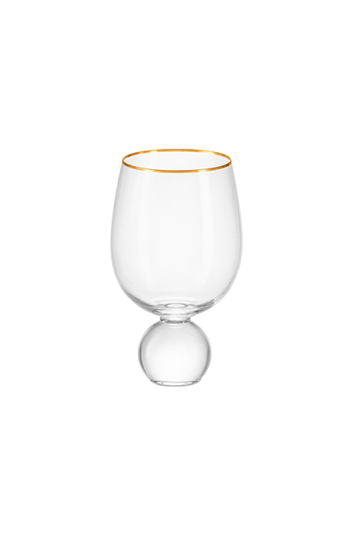 Taça de Água Bubble Transparente com Filete Dourado 500ml