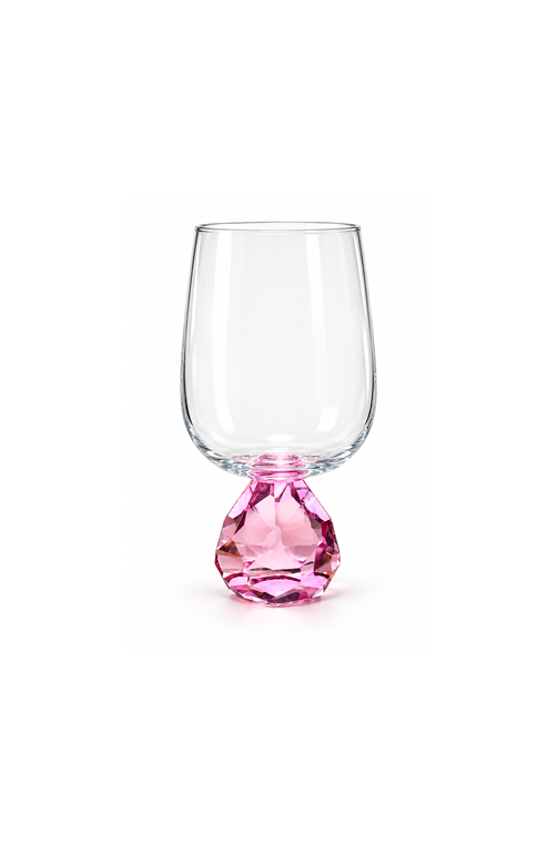 Taça de Água Topazio Rosa em Vidro 440ml