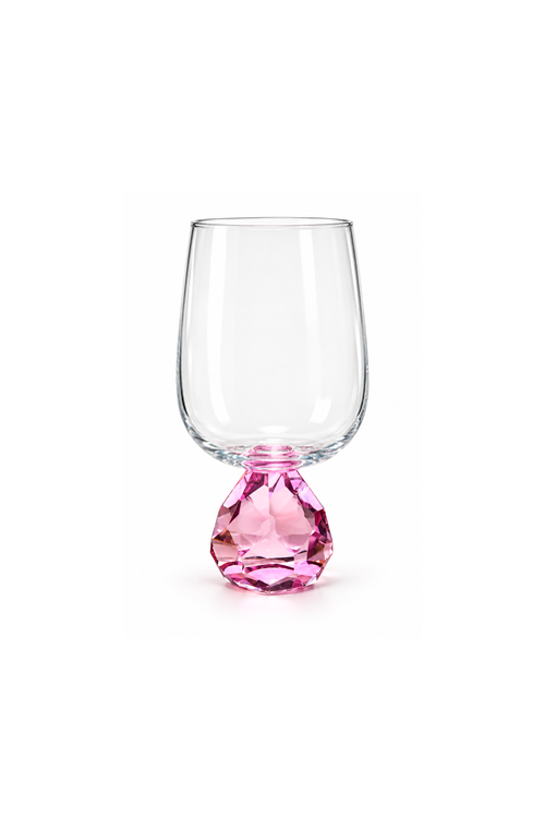 Taça de Água Topazio Rosa em Vidro 440ml