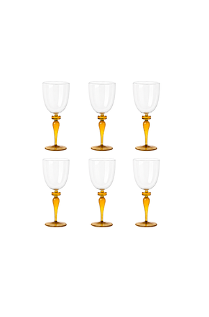 Conjunto de Taças com Base Âmbar em Vidro 230ml 6 Peças