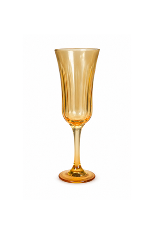 Taça de Champanhe Lírio Gold Âmbar em Vidro 180ml