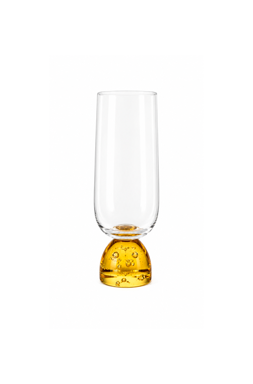 Taça de Champanhe Meia Lua Bubble Âmbar em Vidro 260ml