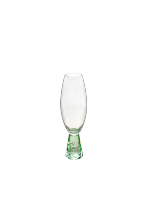 Taça de Champanhe Piramit Verde em Vidro 240ml