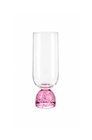 Taça de Champanhe Meia Lua Bubble Rosa em Vidro 260ml