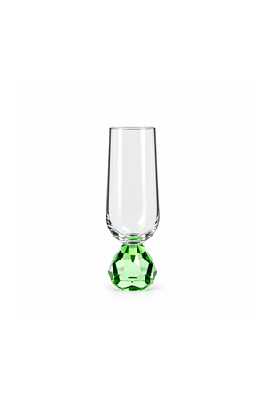 Taça de Champanhe Topazio Verde em Vidro 260ml