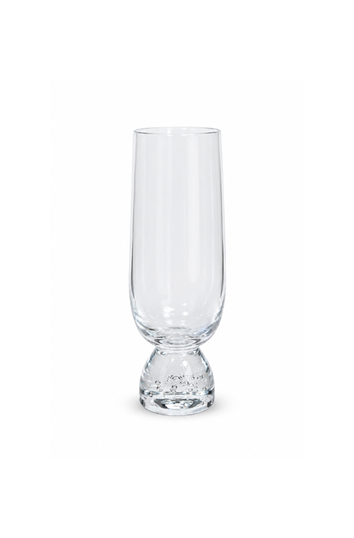 Taça de Champanhe Meia Lua Bubble Transparente em Vidro 260ml