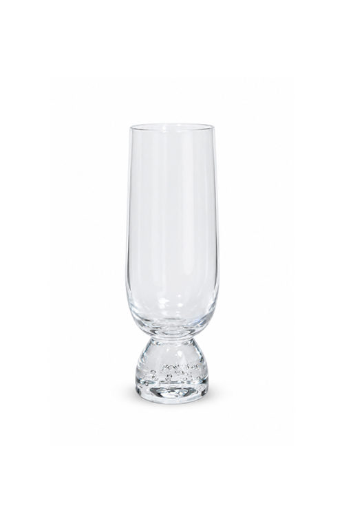 Taça de Champanhe Meia Lua Bubble Transparente em Vidro 260ml