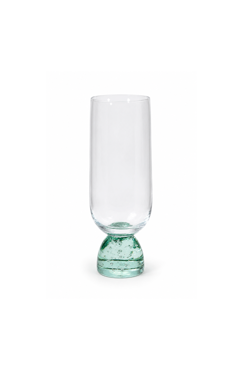 Taça de Champanhe Meia Lua Bubble Verde em Vidro 260ml