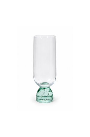 Taça de Champanhe Meia Lua Bubble Verde em Vidro 260ml