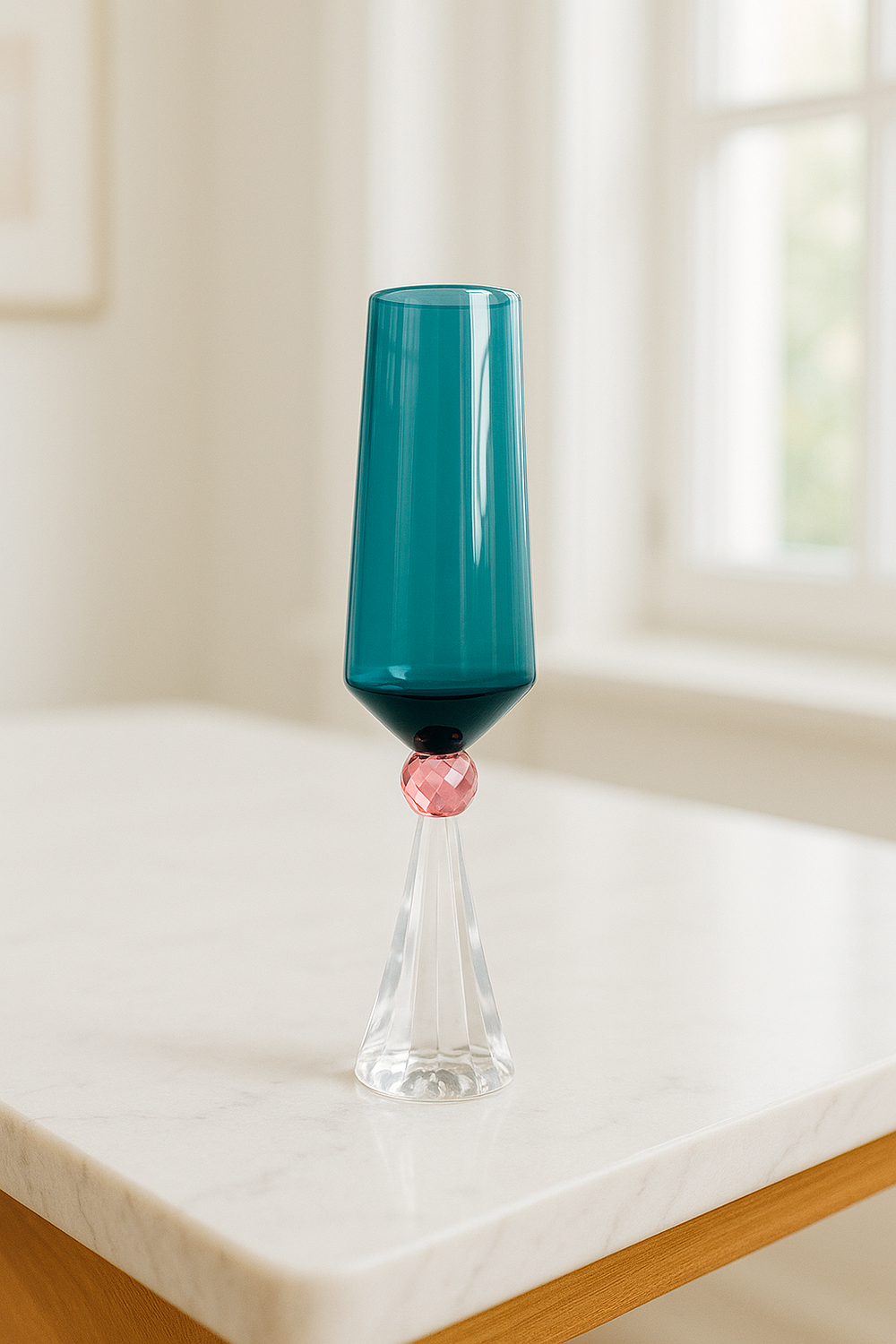 Taça de Champanhe em Vidro Epcot Prisma Fumê 280ml