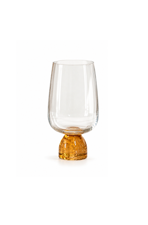 Taça de Água Meia Lua Bubble Âmbar em Vidro 440ml