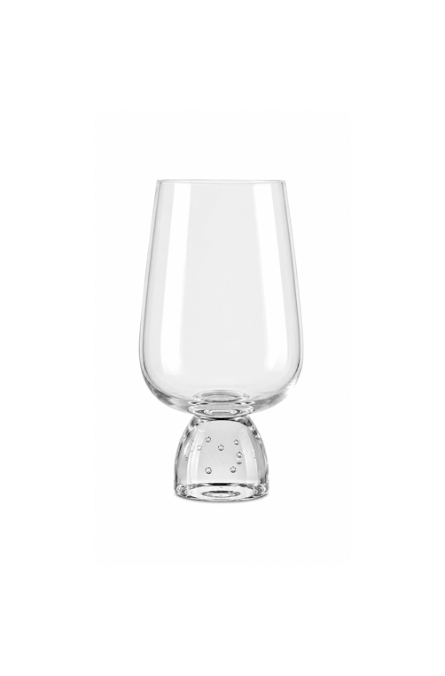 Taça de Água Meia Lua Bubble Transparente em Vidro 440ml
