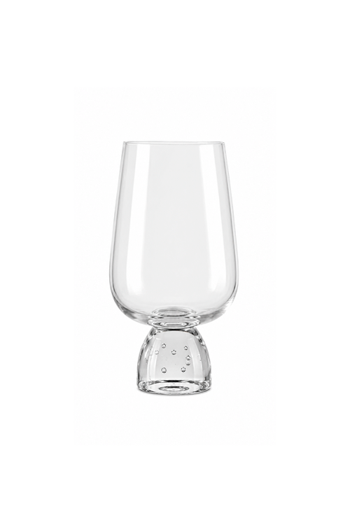 Taça de Água Meia Lua Bubble Transparente em Vidro 440ml