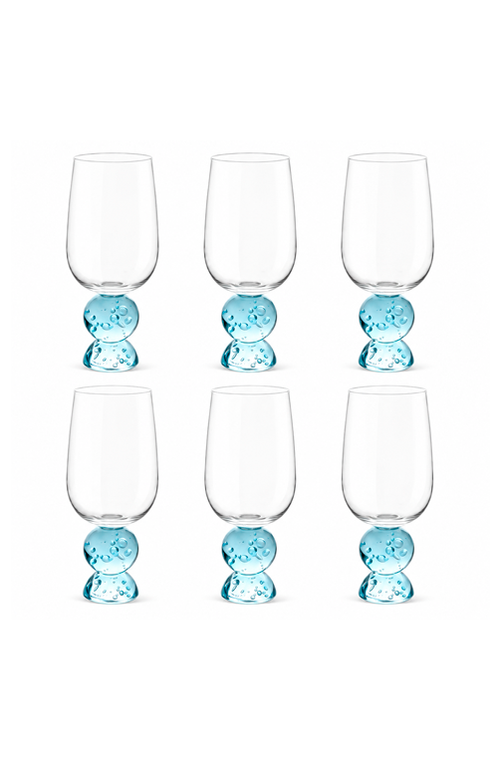 Conjunto Taças de Água Eclipse com Base Esfera Azul 500ml 6 Peças