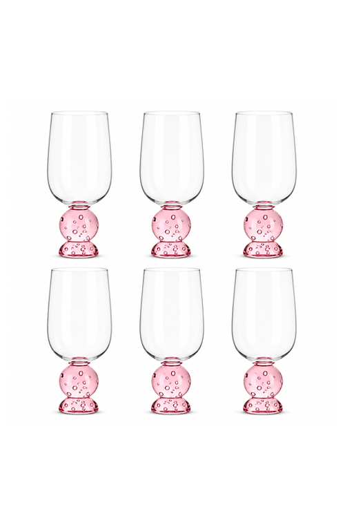 Conjunto Taças de Água Eclipse com Base Esfera Rosa 500ml 6 Peças