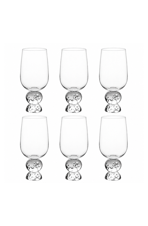 Conjunto Taça de Água Eclipse com Base Esfera Transparente 500ml 6 Peças