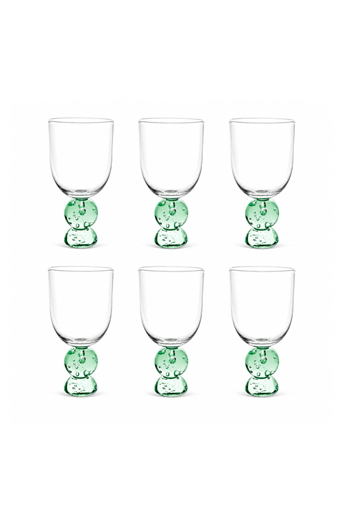 Conjunto Taças de Água Eclipse com Base Esfera Verde 400ml 6 Peças