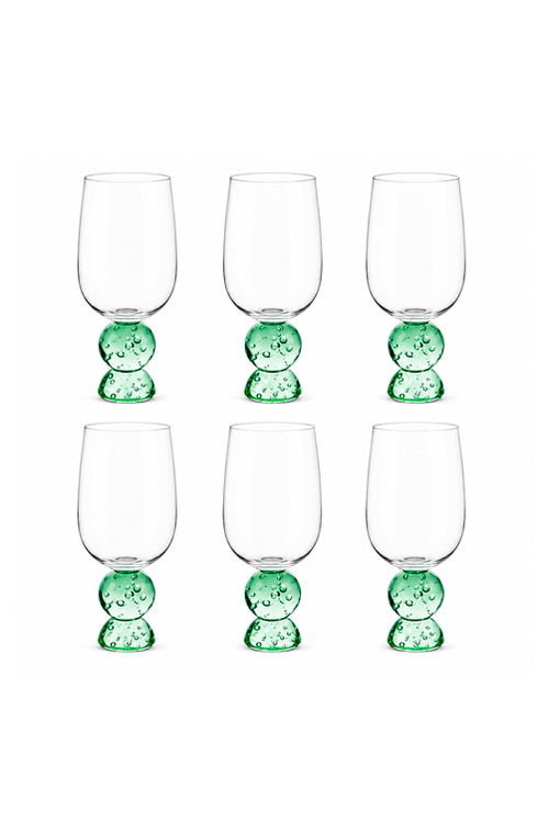 Conjunto Taça de Água Eclipse com Base Esfera Verde 500ml 6 Peças