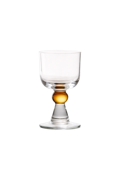 Taça Jade com Esfera Âmbar no Pé em Vidro 210ml