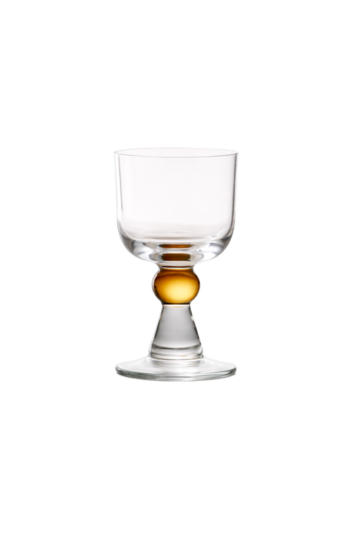 Taça Jade com Esfera Âmbar no Pé em Vidro 210ml