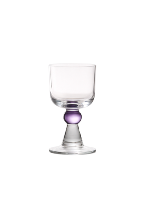 Taça Jade com Esfera Lilás no Pé em Vidro 210ml