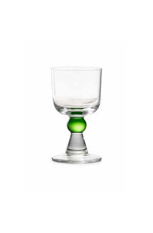 Taça Jade com Esfera Verde no Pé em Vidro 210ml