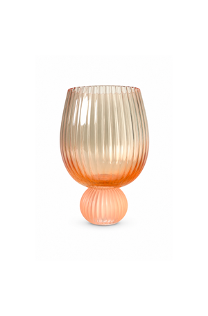 Taça de Água Laranja com Base Rose em Vidro 460ml