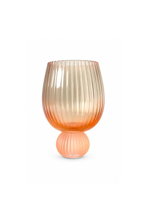 Taça de Água Laranja com Base Rose em Vidro 460ml