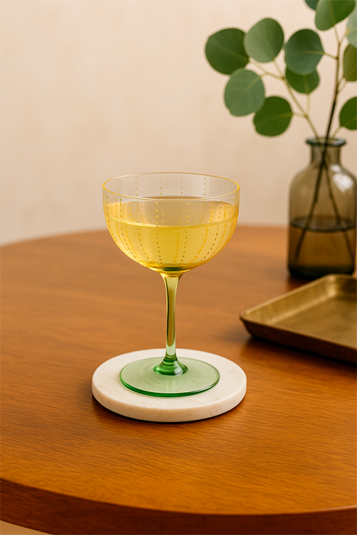 Taça para Sobremesa Meg Amarelo com Base Verde 250ml