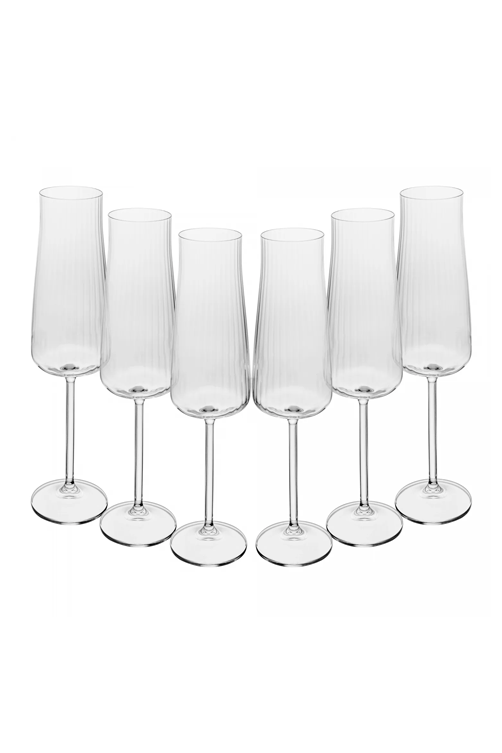 Conjunto 6 Taças de Champagne Alex Optic 210ml Cristal Ecológico