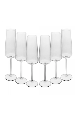Conjunto 6 Taças de Champagne Alex Optic 210ml Cristal Ecológico