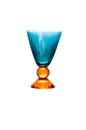 Taça de Vidro Epcot Diamond Azul e Âmbar 250ml