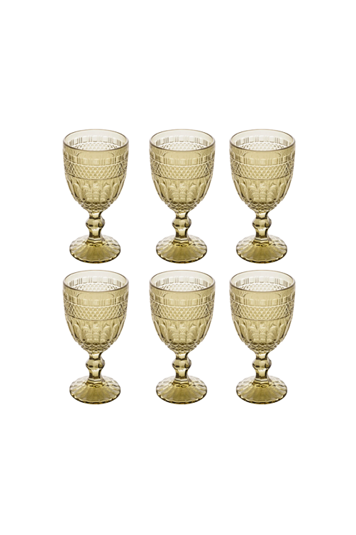 Conjunto de 6 Taças de Água Brand 320ml Verde Vidro