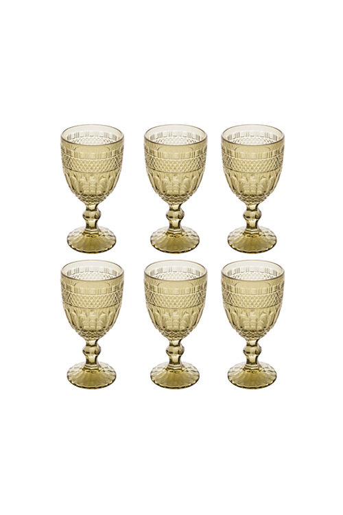 Conjunto de 6 Taças de Água Brand 320ml Verde Vidro