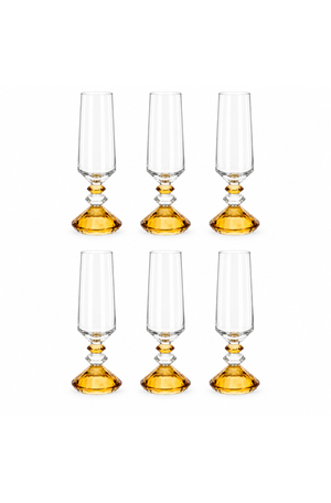 Conjunto de Taça de Champanhe Sandy Âmbar em Vidro 300ml 6 Peças