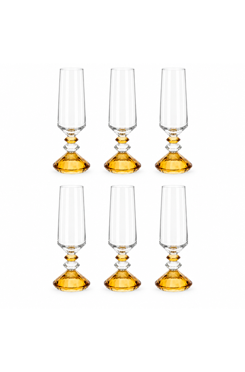 Conjunto de Taça de Champanhe Sandy Âmbar em Vidro 300ml 6 Peças