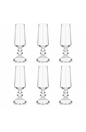 Conjunto de Taça de Champanhe Sandy Transparente em Vidro 300ml 6 Peças