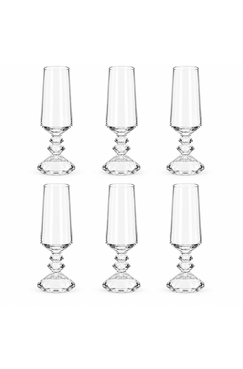 Conjunto de Taça de Champanhe Sandy Transparente em Vidro 300ml 6 Peças