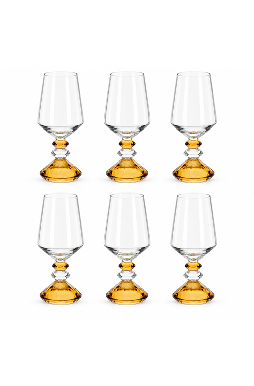 Conjunto de Taça de Vinho Sandy Âmbar em Vidro 600ml 6 Peças