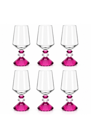Conjunto de Taça de Vinho Sandy Rosa em Vidro 600ml 6 Peças