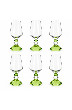 Conjunto de Taça de Vinho Sandy Verde em Vidro 600ml 6 Peças