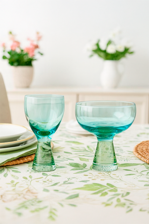 Taça de Sobremesa em Vidro Aurora Azul e Verde 400ml