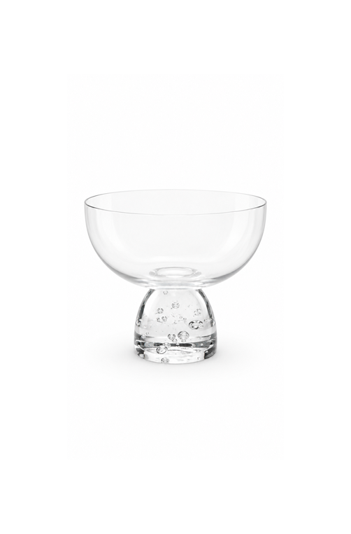 Taça de Sobremesa Meia Lua Bubble Transparente em Vidro 250ml