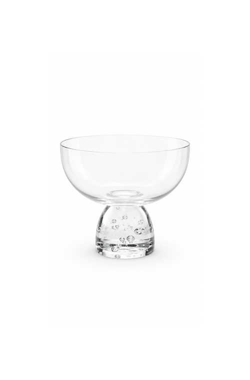 Taça de Sobremesa Meia Lua Bubble Transparente em Vidro 250ml