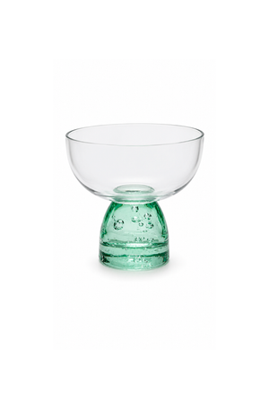 Taça de Sobremesa Meia Lua Bubble Verde em Vidro 250ml