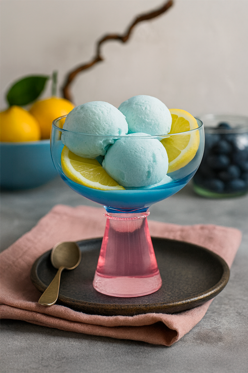 Taça de Sobremesa em Vidro Aurora Cobalt Purple