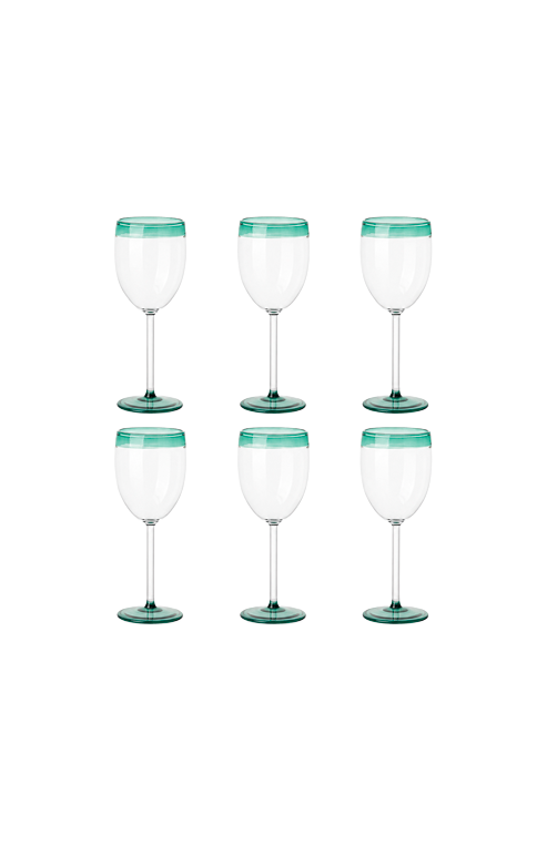 Conjunto de Taças com Detalhe Verde em Vidro Borossilicato 280ml 6 Peças