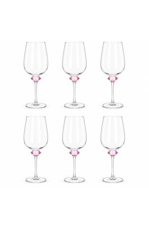 Conjunto de Taça de Vinho Branco Sandy Rosa em Vidro 510ml 6 Peças