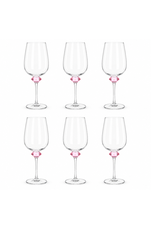 Conjunto de Taça de Vinho Branco Sandy Rosa em Vidro 510ml 6 Peças